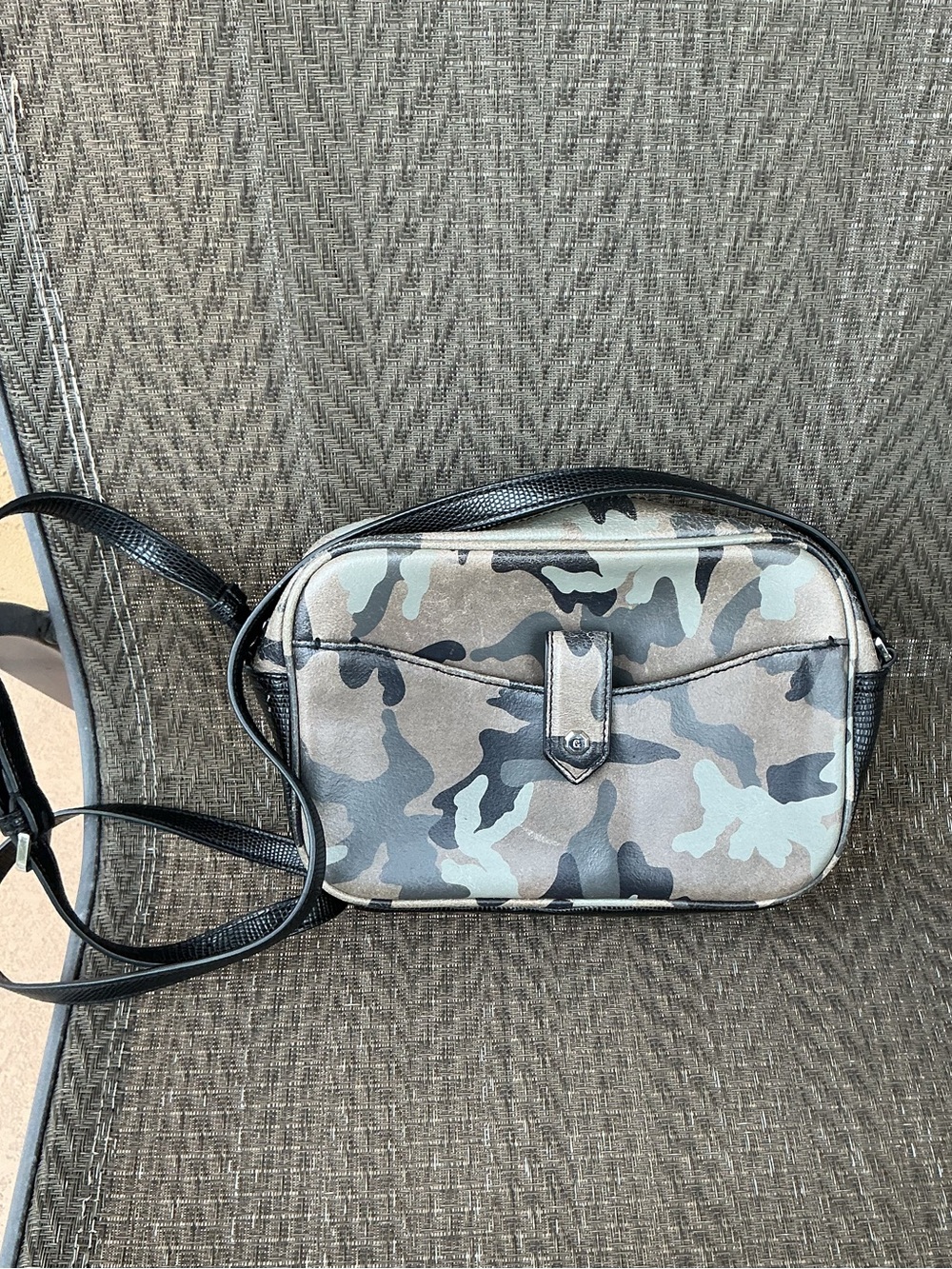 G.I.L.I. Green Camo/Black Leather Crossbody Bag